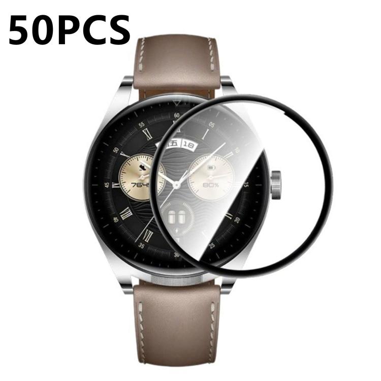 50pcs PMMA Composite Material Heat-Bendable HD Screen Protector, For Huawei Watch Buds 2