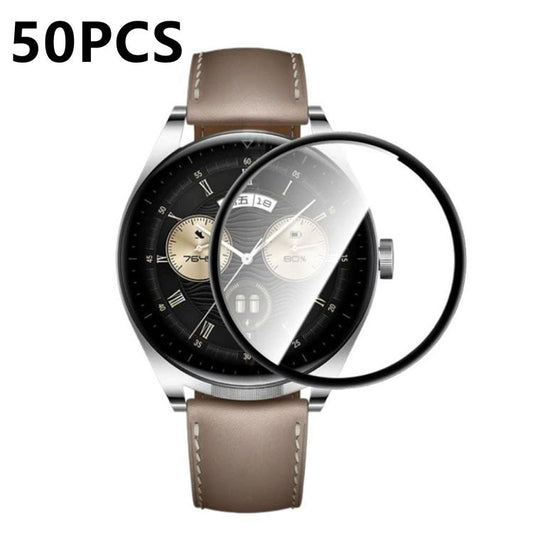 50pcs PMMA Composite Material Heat-Bendable HD Screen Protector, For Huawei Watch Buds 2