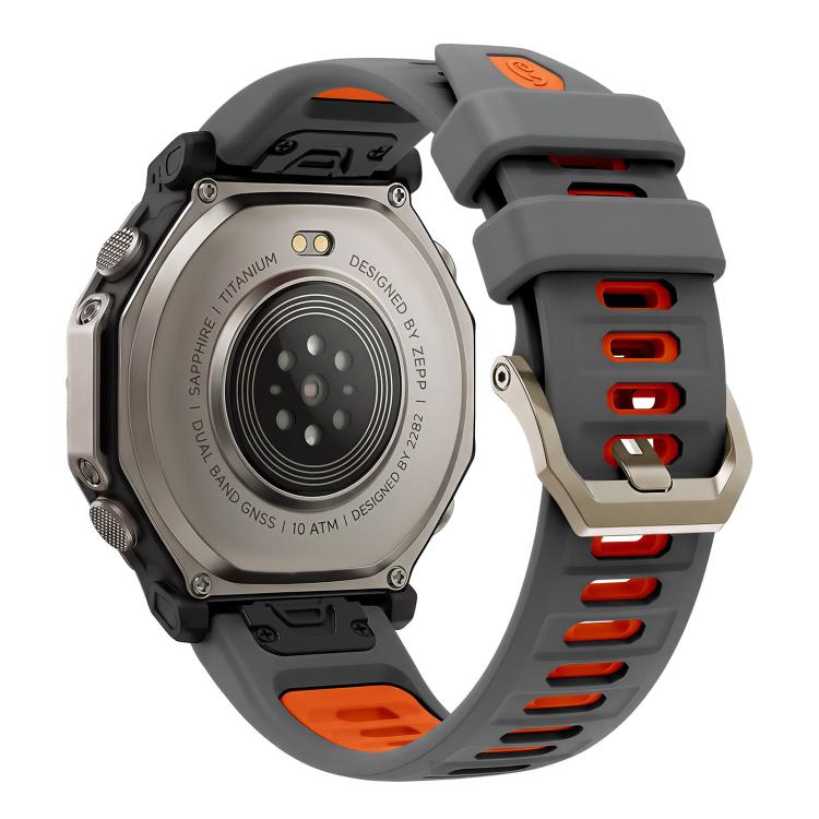 Quick Release Connector Wavy Two Color Silicone Watch Band, For Amazfit T-Rex Ultra 2