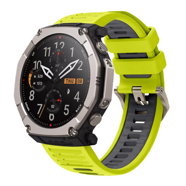 Quick Release Connector Wavy Two Color Silicone Watch Band, For Amazfit T-Rex Ultra 2