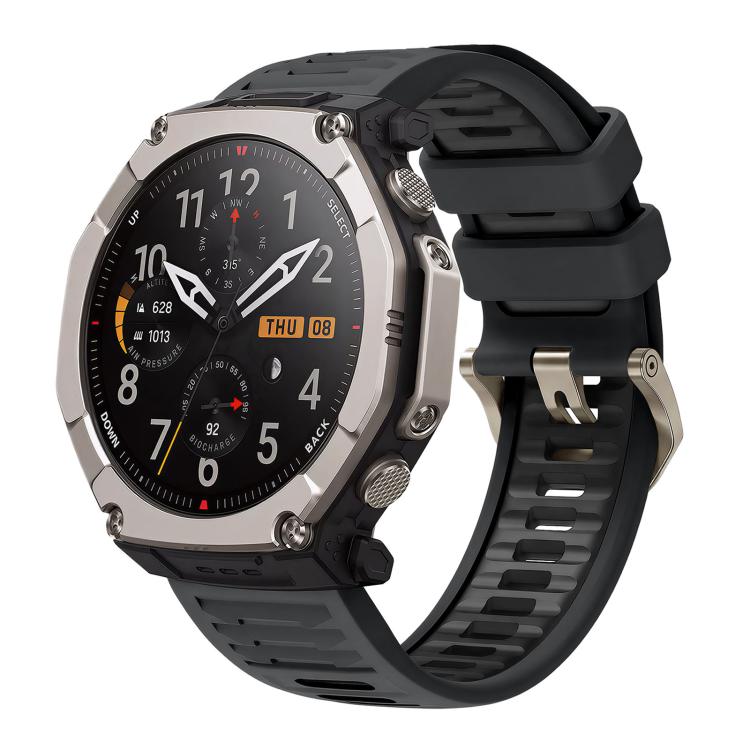 Quick Release Connector Wavy Two Color Silicone Watch Band, For Amazfit T-Rex Ultra 2