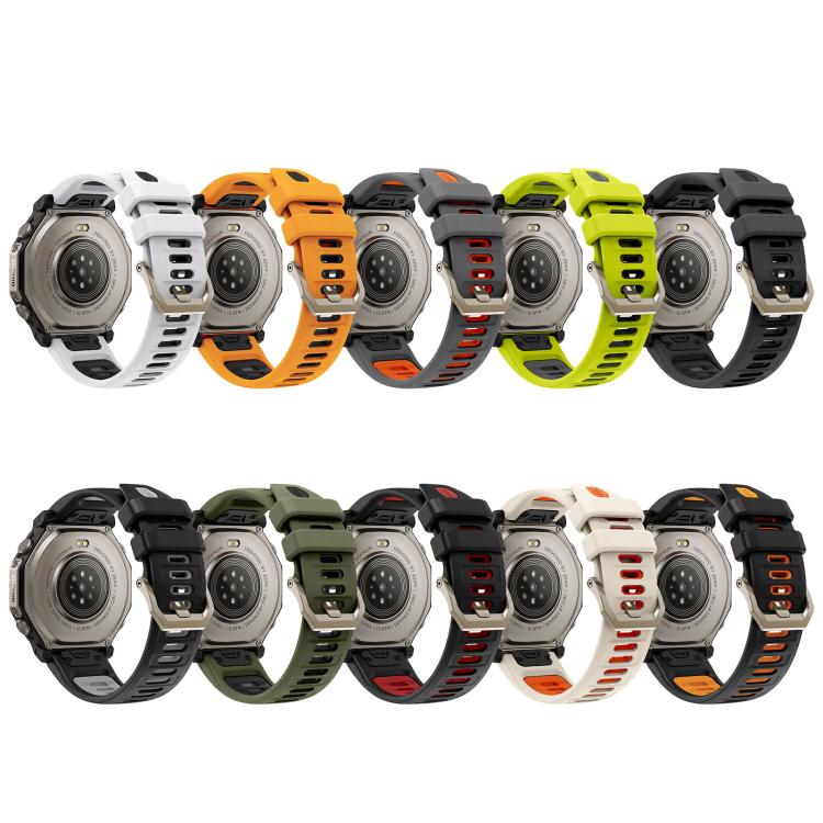 Quick Release Connector Wavy Two Color Silicone Watch Band, For Amazfit T-Rex Ultra 2