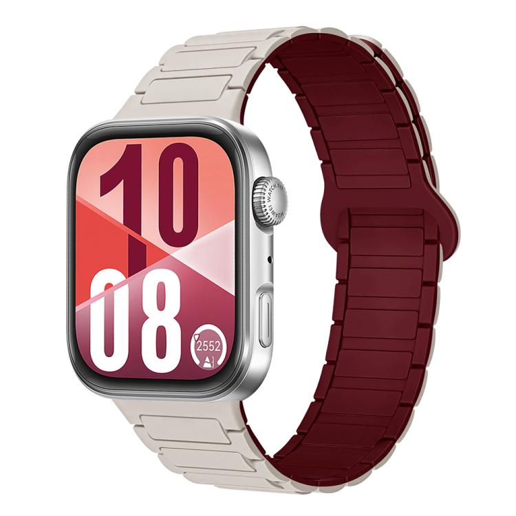 Three Beads Reverse Buckle Magnetic Silicone Watch Band, For Huawei Watch Fit 5 / Fit 5 Pro / Fit 4