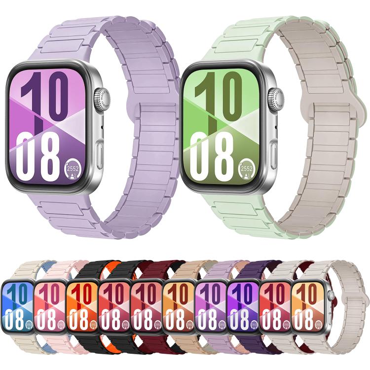 Three Beads Reverse Buckle Magnetic Silicone Watch Band, For Huawei Watch Fit 5 / Fit 5 Pro / Fit 4