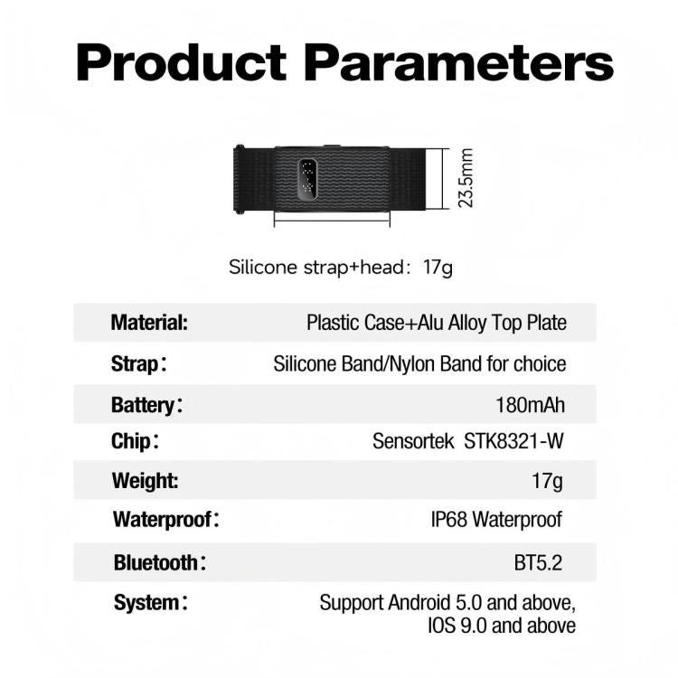 H59max+ Screenless BT Smart Bracelet Silicone Strap, Support Incoming Call Reminder / AI Health Report
