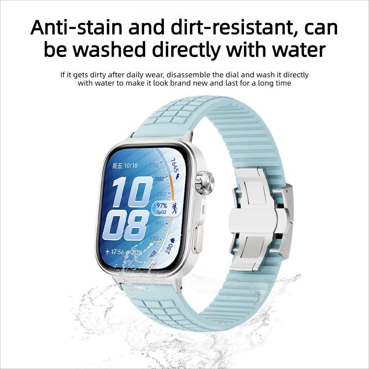 Knurled Texture Folding Buckle Silicone Watch Band, For Huawei Watch Fit 5 / Fit 5 Pro / Fit 4