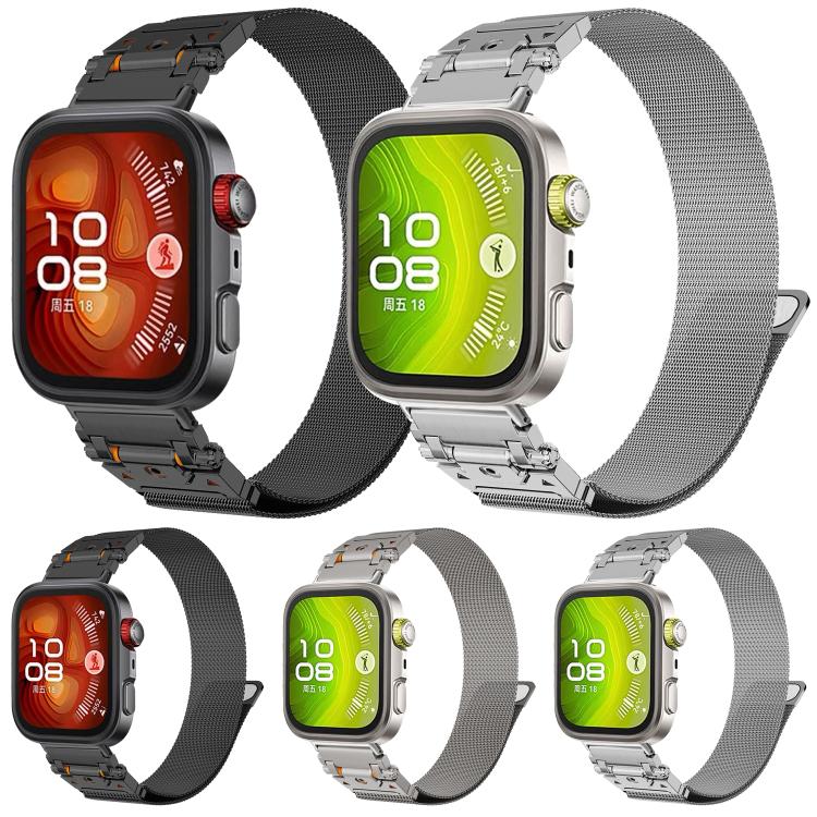 Titan Head Connector Milanese Magnetic Stainless Steel Watch Band, For Huawei Watch Fit 5 / Fit 5 Pro / Fit 4