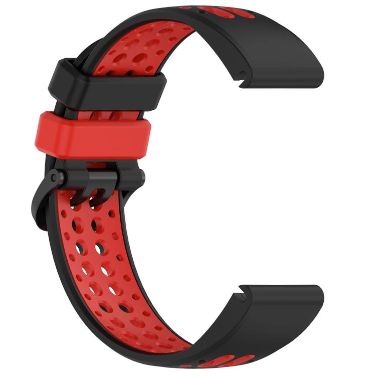 Two Color Dual Pin Buckle Breathable Silicone Watch Band, For Garmin 26mm, For Garmin 22mm