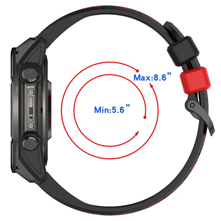 Two Color Dual Pin Buckle Breathable Silicone Watch Band, For Garmin 26mm, For Garmin 22mm