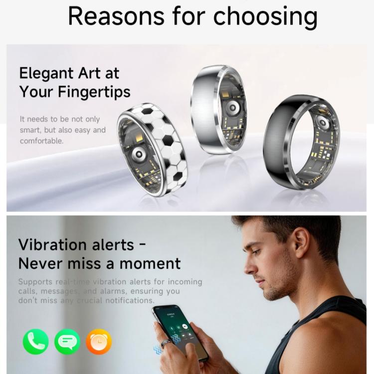 SY15 SIZE 13 Smart Ring, Supports Health Monitoring / Gesture Control