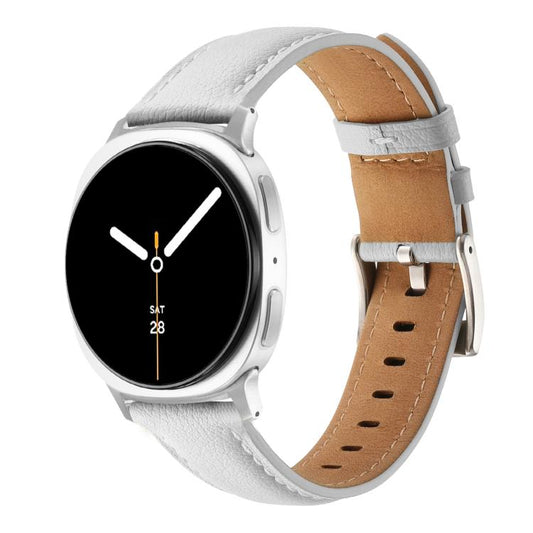 Pointed Tail Genuine Leather Watch Band, For Galaxy Watch9 / 8 / 8 Classic
