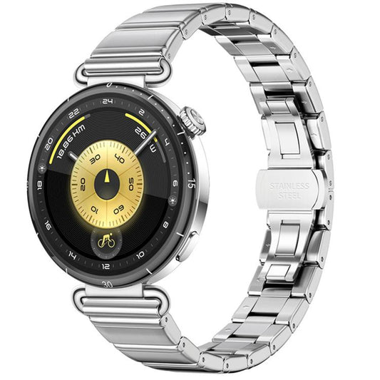 Eggplant Bamboo Slim Butterfly Folding Buckle Stainless Steel Watch Band, For OPPO Watch X3 Mini