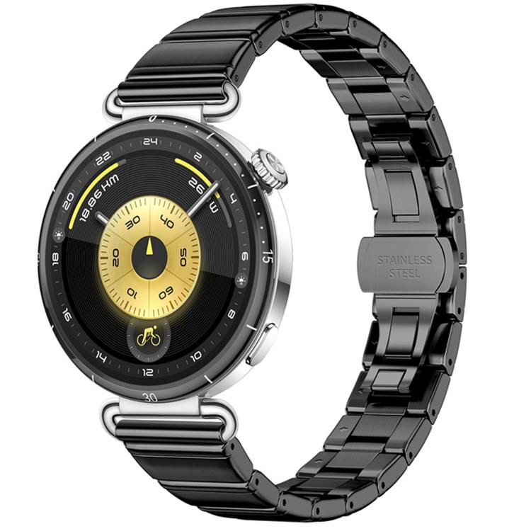 Eggplant Bamboo Slim Butterfly Folding Buckle Stainless Steel Watch Band, For OPPO Watch X3 Mini