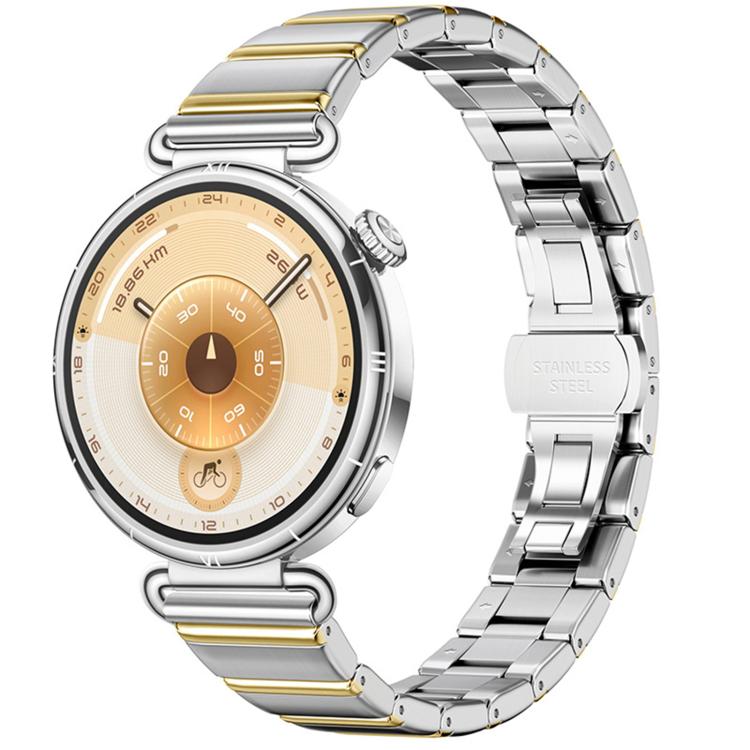 Eggplant Bamboo Slim Butterfly Folding Buckle Stainless Steel Watch Band, For OPPO Watch X3 Mini