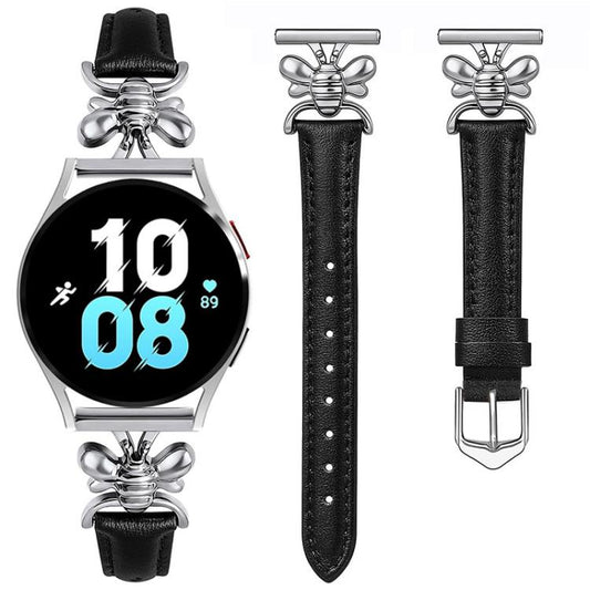 Metal Little Bee Vegan Leather Watch Band, 20mm