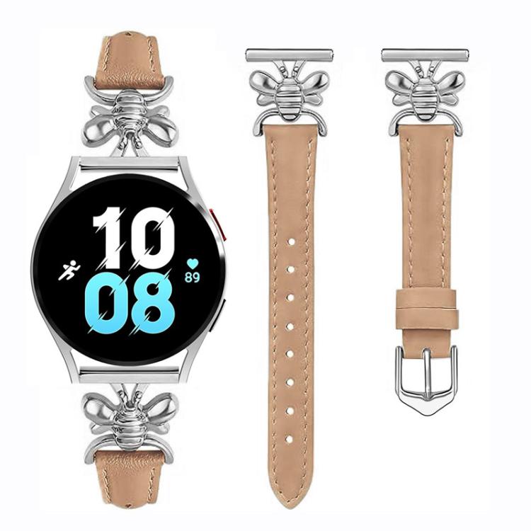 Metal Little Bee Vegan Leather Watch Band, 20mm