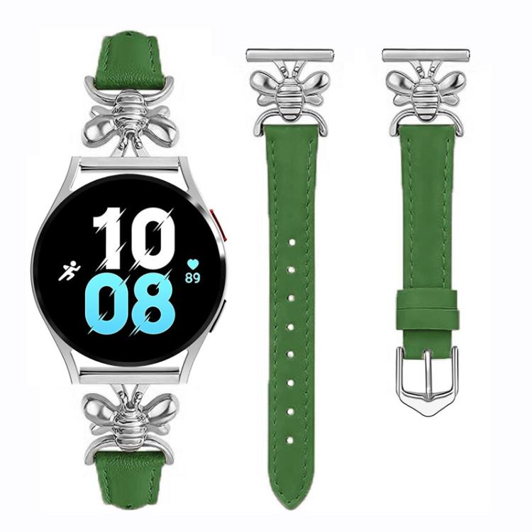 Metal Little Bee Vegan Leather Watch Band, 20mm