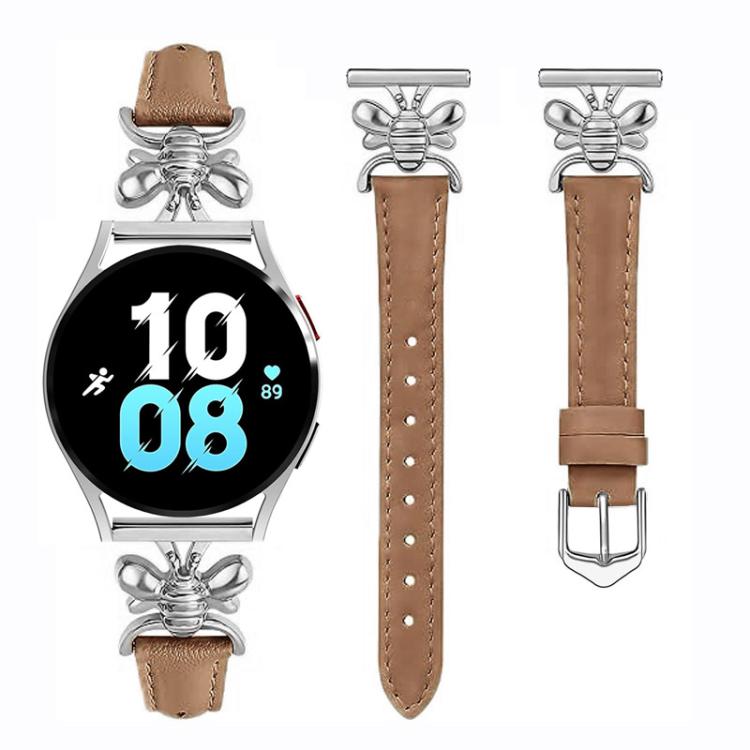 Metal Little Bee Vegan Leather Watch Band, 20mm