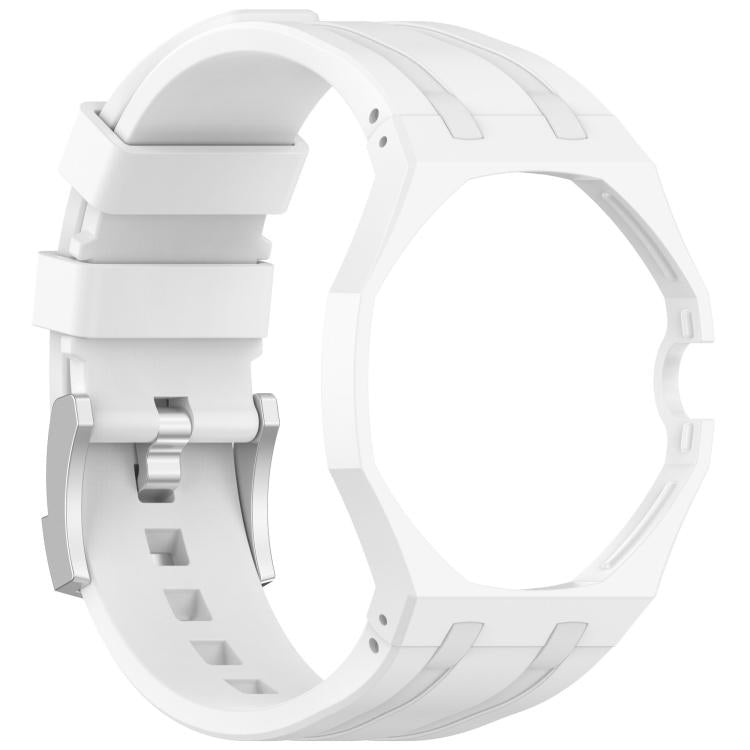 Integrated Stainless Steel Pin Buckle Silicone Watch Band, For Swatch Royal Pop / Audemars Piguet