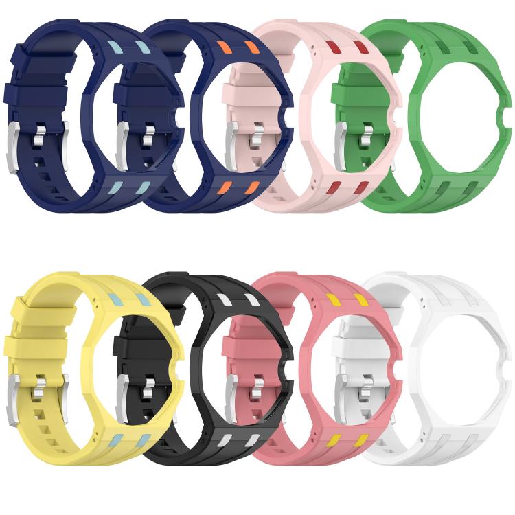 Integrated Stainless Steel Pin Buckle Silicone Watch Band, For Swatch Royal Pop / Audemars Piguet