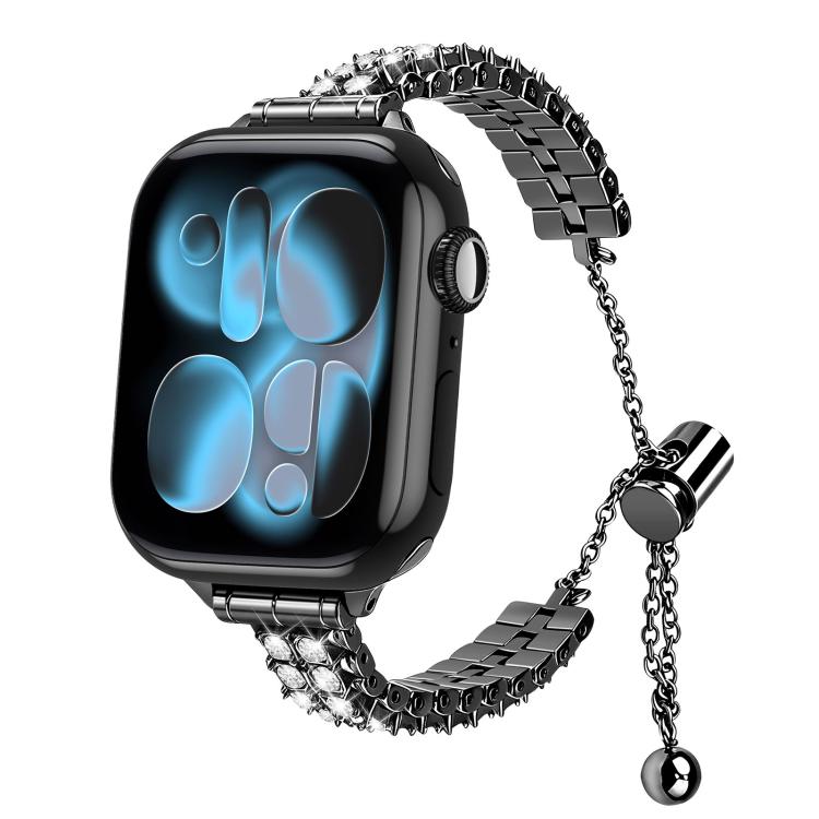 Adjustable Dual Row Diamond Bracelet Metal Watch Band, For Apple Watch 46mm / 49mm / 45mm / 44mm, For Apple Watch 42mm / 41mm / 40mm / 38mm