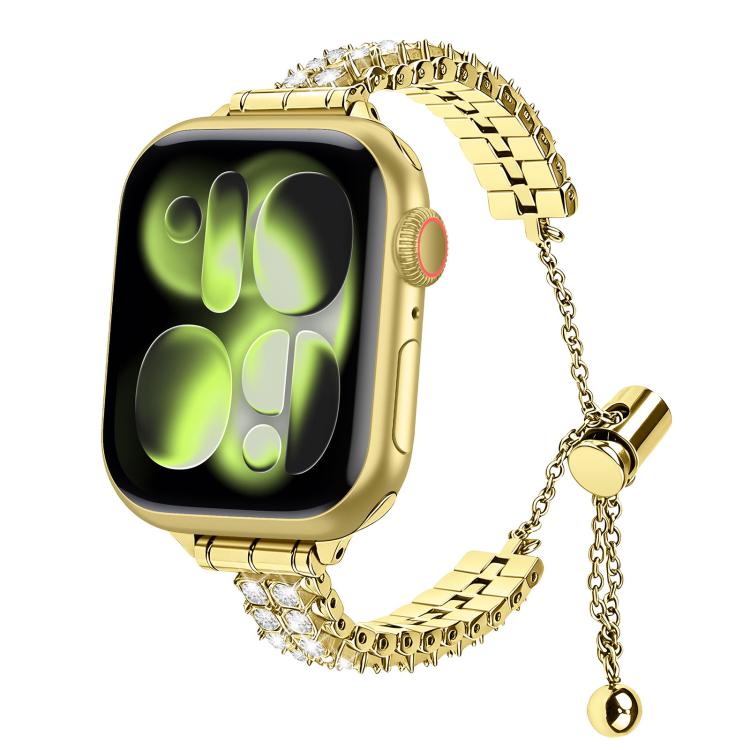 Adjustable Dual Row Diamond Bracelet Metal Watch Band, For Apple Watch 46mm / 49mm / 45mm / 44mm, For Apple Watch 42mm / 41mm / 40mm / 38mm