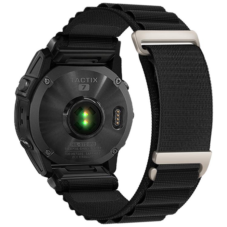 C Buckle Two-Section High Mountain Loop Nylon Watch Band, For Gamin 20mm