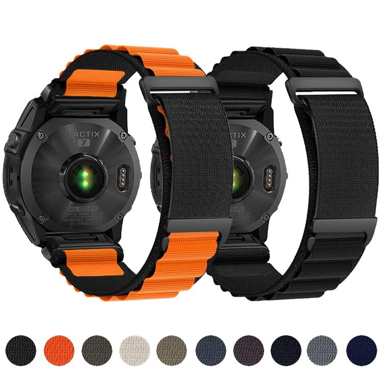 C Buckle Two-Section High Mountain Loop Nylon Watch Band, For Gamin 20mm