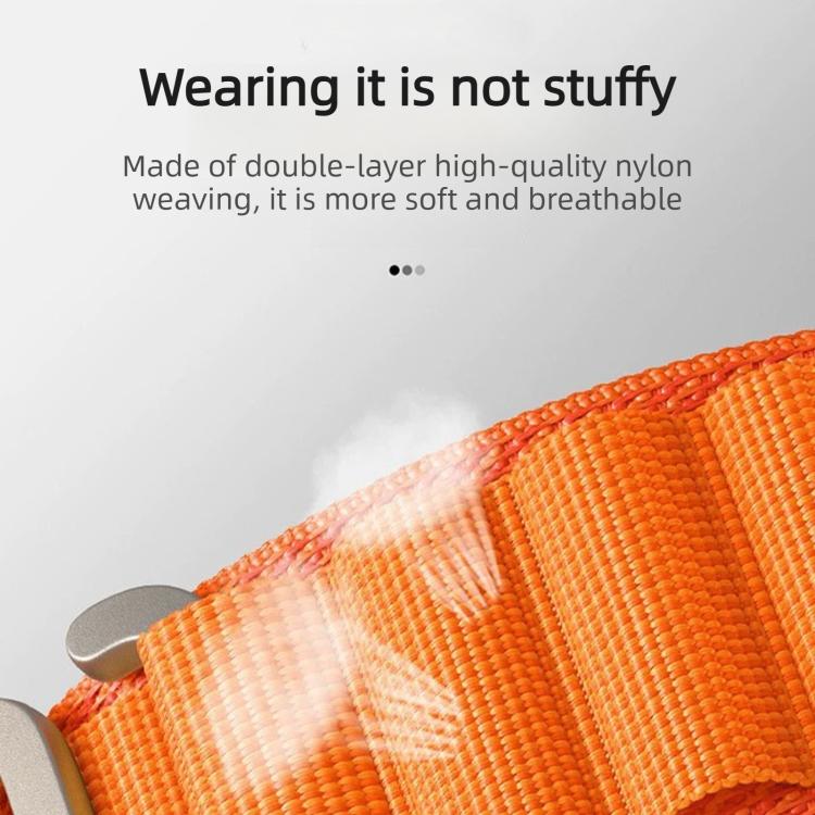 C Buckle Two-Section High Mountain Loop Nylon Watch Band, For Gamin 20mm