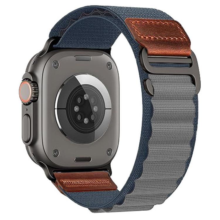 Retro Vegan Leather Label Alpine Nylon Loop Watch Band, For Apple Watch 46mm / 49mm / 45mm / 44mm, For Apple Watch 42mm / 41mm / 40mm / 38mm