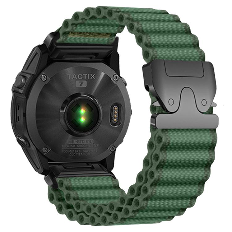 Parachute Buckle Off Road Wide Ribbed Nylon Watch Band, For Gamin 26mm, For Gamin 22mm, For Gamin 20mm