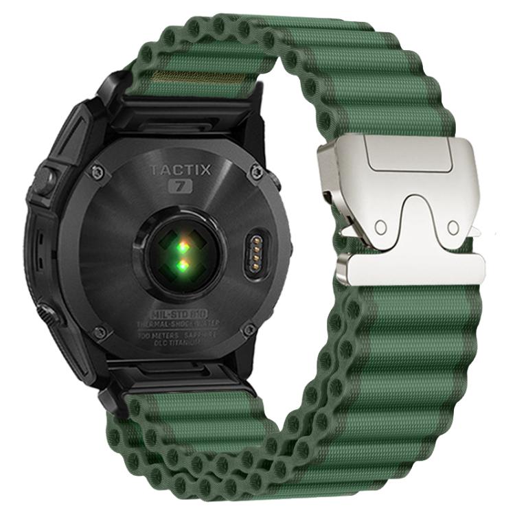Parachute Buckle Off Road Wide Ribbed Nylon Watch Band, For Gamin 26mm, For Gamin 22mm, For Gamin 20mm