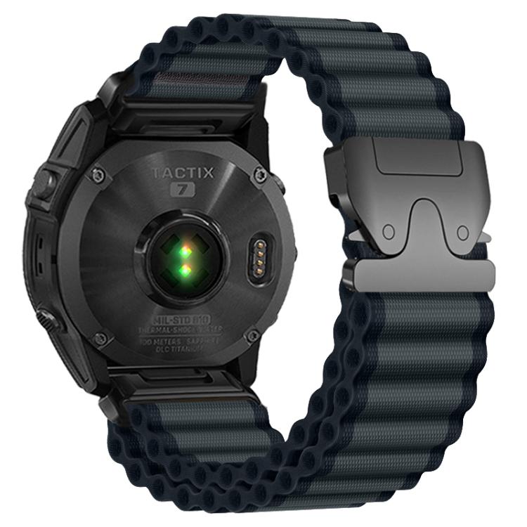 Parachute Buckle Off Road Wide Ribbed Nylon Watch Band, For Gamin 26mm, For Gamin 22mm, For Gamin 20mm