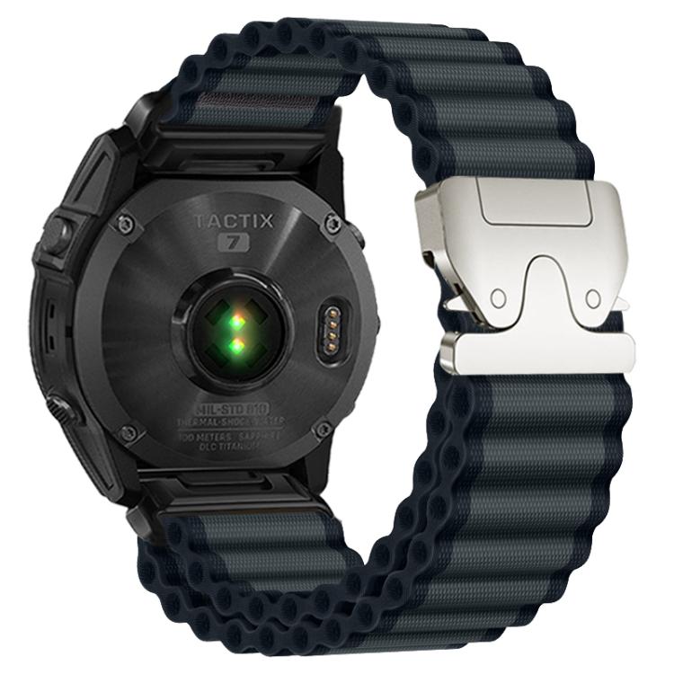 Parachute Buckle Off Road Wide Ribbed Nylon Watch Band, For Gamin 26mm, For Gamin 22mm, For Gamin 20mm