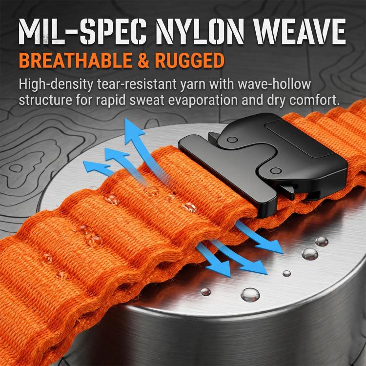 Parachute Buckle Off Road Wide Ribbed Nylon Watch Band, For Gamin 26mm, For Gamin 22mm, For Gamin 20mm