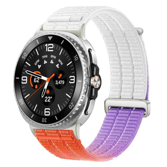 Double-Link Cloud-Feel Breathable Nylon Loop Metal Head Watch Band, For Galaxy Watch9 / 8 / 8 Classic