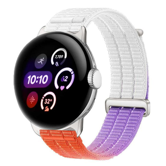Double-Link Cloud-Feel Breathable Nylon Loop Metal Head Watch Band, For Google Pixel Watch 4 / 3 45mm, For Google Pixel Watch 4 / 3 / 2 / 1 41mm