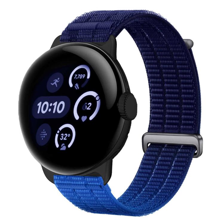 Double-Link Cloud-Feel Breathable Nylon Loop Metal Head Watch Band, For Google Pixel Watch 4 / 3 45mm, For Google Pixel Watch 4 / 3 / 2 / 1 41mm