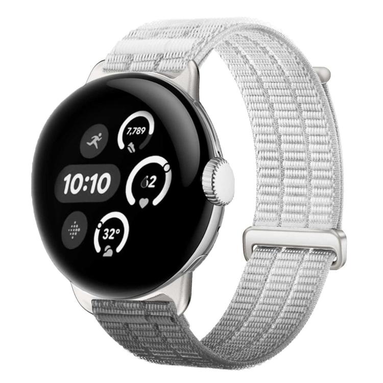 Double-Link Cloud-Feel Breathable Nylon Loop Metal Head Watch Band, For Google Pixel Watch 4 / 3 45mm, For Google Pixel Watch 4 / 3 / 2 / 1 41mm