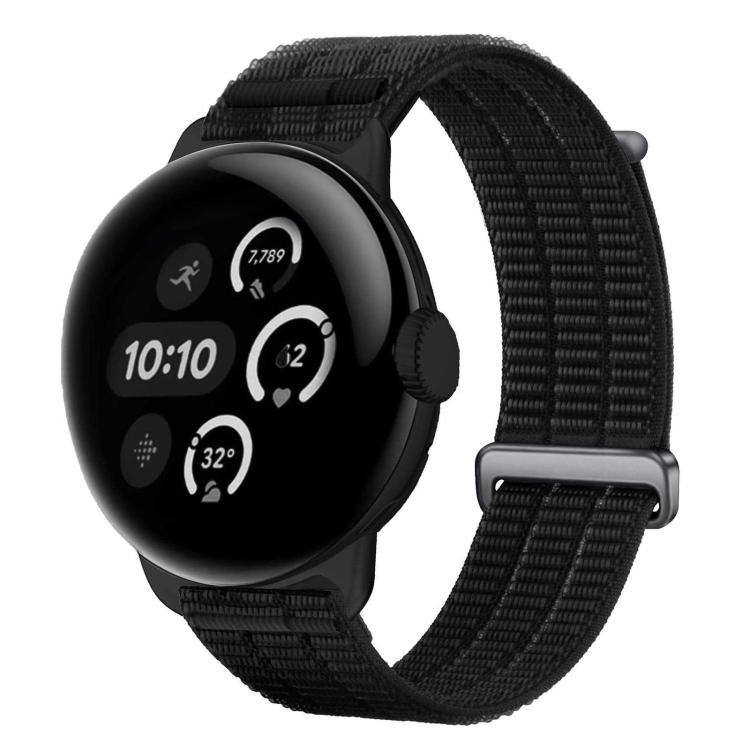 Double-Link Cloud-Feel Breathable Nylon Loop Metal Head Watch Band, For Google Pixel Watch 4 / 3 45mm, For Google Pixel Watch 4 / 3 / 2 / 1 41mm