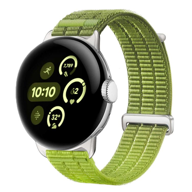 Double-Link Cloud-Feel Breathable Nylon Loop Metal Head Watch Band, For Google Pixel Watch 4 / 3 45mm, For Google Pixel Watch 4 / 3 / 2 / 1 41mm