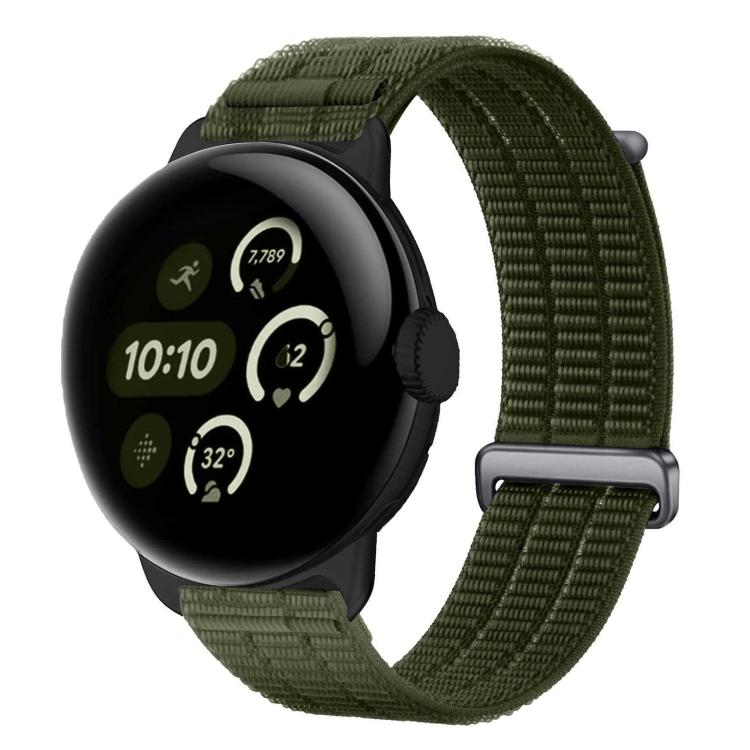 Double-Link Cloud-Feel Breathable Nylon Loop Metal Head Watch Band, For Google Pixel Watch 4 / 3 45mm, For Google Pixel Watch 4 / 3 / 2 / 1 41mm