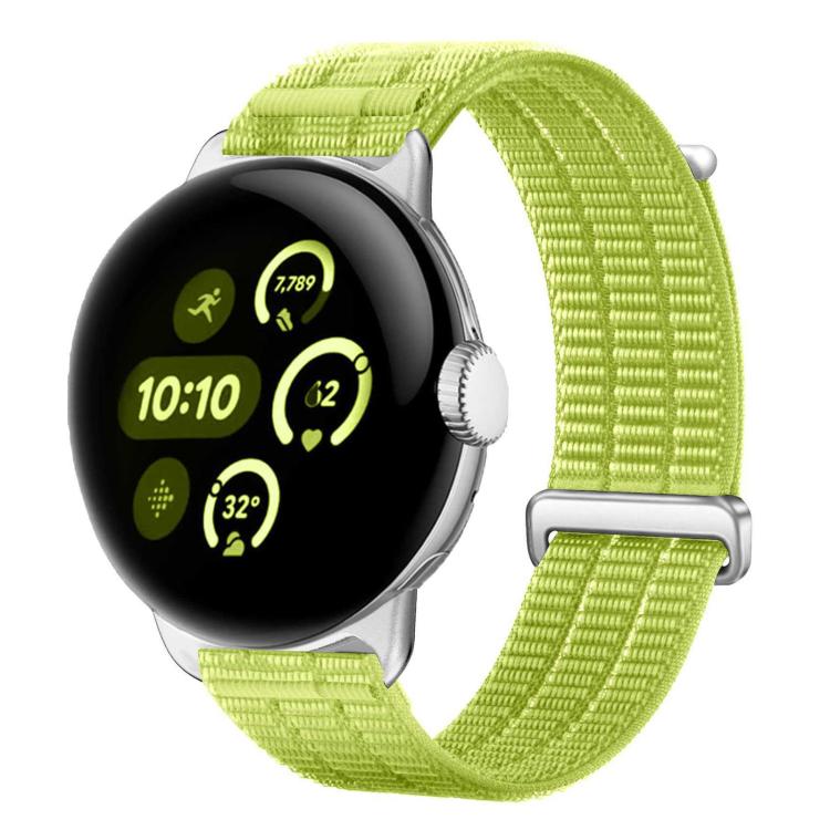 Double-Link Cloud-Feel Breathable Nylon Loop Metal Head Watch Band, For Google Pixel Watch 4 / 3 45mm, For Google Pixel Watch 4 / 3 / 2 / 1 41mm