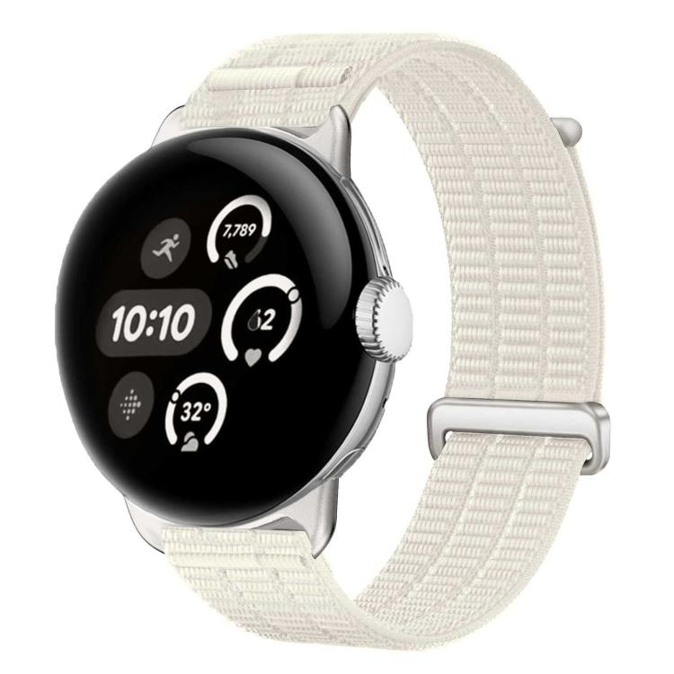 Double-Link Cloud-Feel Breathable Nylon Loop Metal Head Watch Band, For Google Pixel Watch 4 / 3 45mm, For Google Pixel Watch 4 / 3 / 2 / 1 41mm