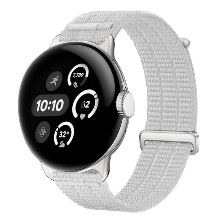 Double-Link Cloud-Feel Breathable Nylon Loop Metal Head Watch Band, For Google Pixel Watch 4 / 3 45mm, For Google Pixel Watch 4 / 3 / 2 / 1 41mm