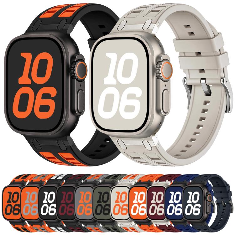 Vibrant Contrast Color Silicone Watch Band, For Apple Watch 46mm / 49mm / 45mm / 44mm, For Apple Watch 42mm / 41mm / 40mm / 38mm