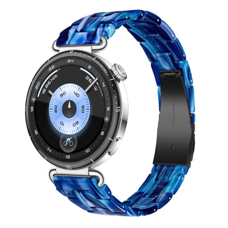 Slim Butterfly Clasp Three Beads Resin Watch Band, 22mm
