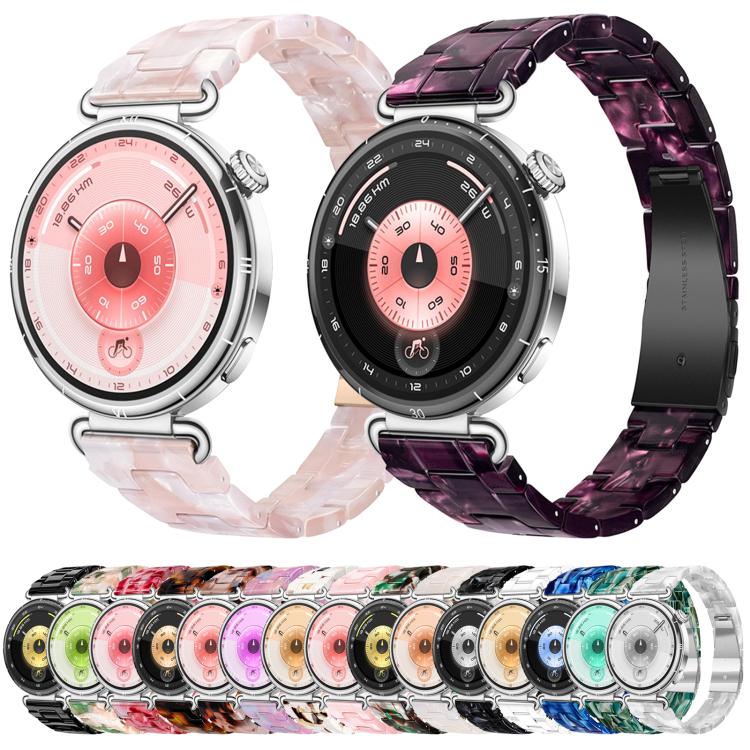 Slim Butterfly Clasp Three Beads Resin Watch Band, 18mm, 20mm