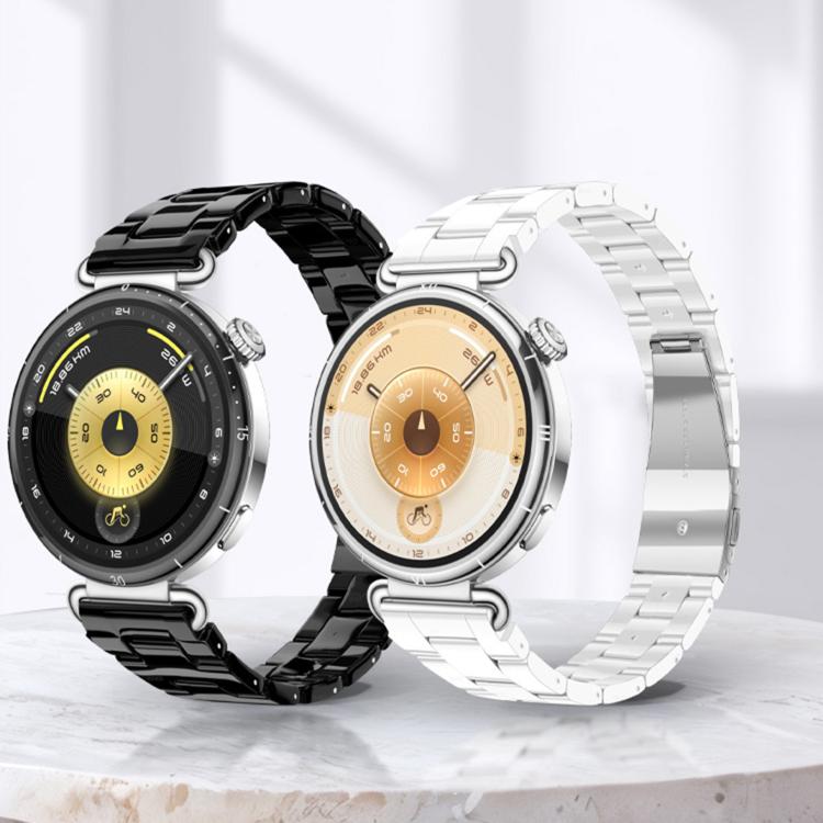 Slim Butterfly Clasp Three Beads Resin Watch Band, 22mm