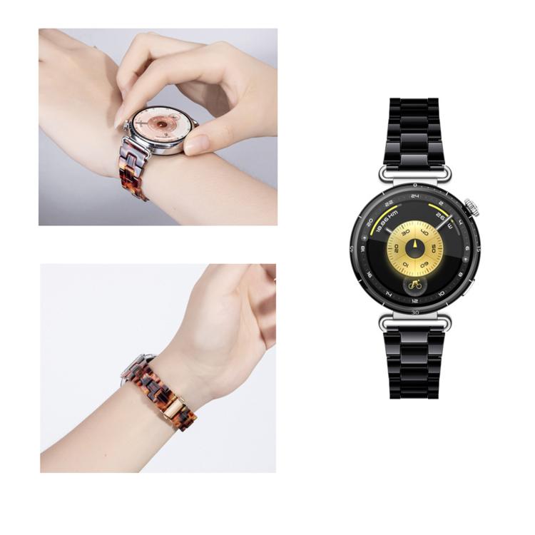 Slim Butterfly Clasp Three Beads Resin Watch Band, 18mm, 20mm